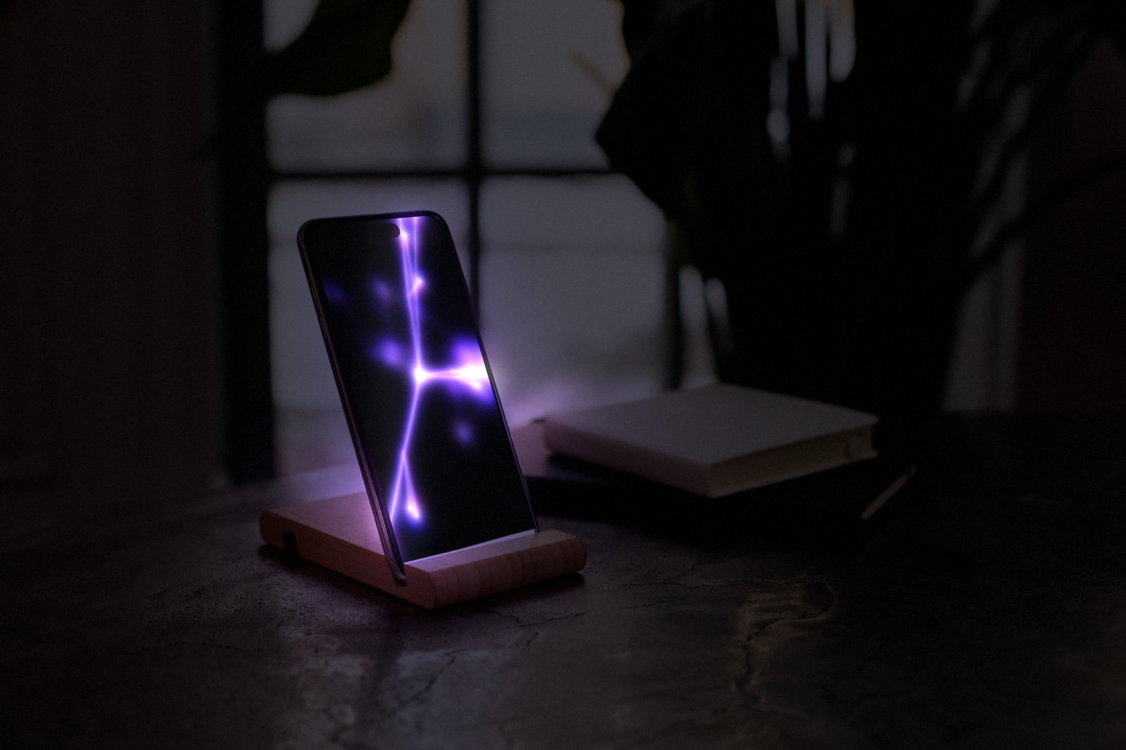 Lumen glowing on a phone in the dark
